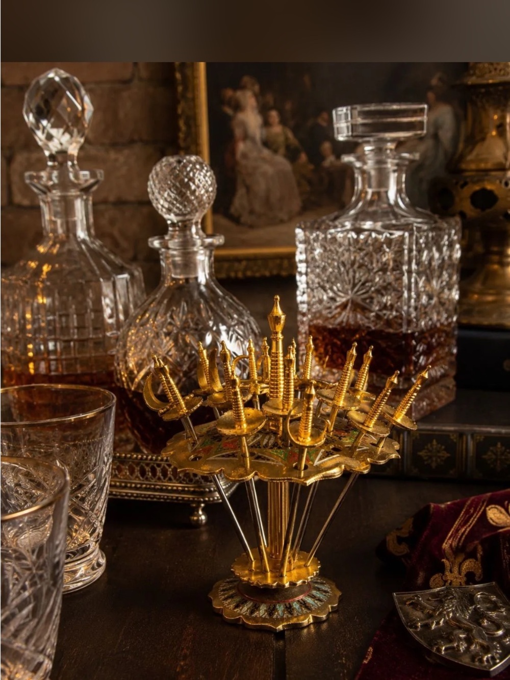 Vintage MCM Toledo Cocktail Sword Pic Set